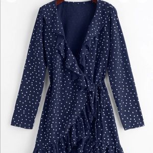 Star Ruffle Wrap Mini Dress